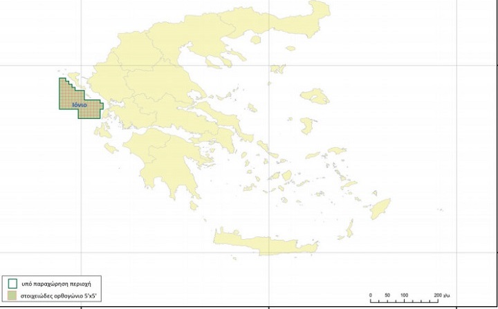 Ο χάρτης για τα θαλάσσια οικόπεδα που θα παραχωρηθούν, όπως δημοσιεύτηκε στην Εφημερίδα της Κυβερνήσεως.