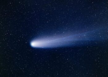 Comet Halley seen from Siding Spring Onservatory, 1987.