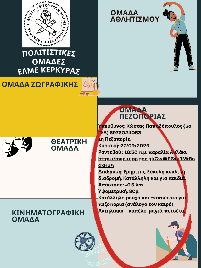 Στον Ερημίτη, η πρώτη πεζοπορία της ΕΛΜΕ Κέρκυρας